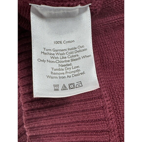 Eddie Bauer Sweater Mens TXL Maroon Quarter Zip Mock Neck Heavy Knit Vtg 90s Y2K - Picture 8 of 16